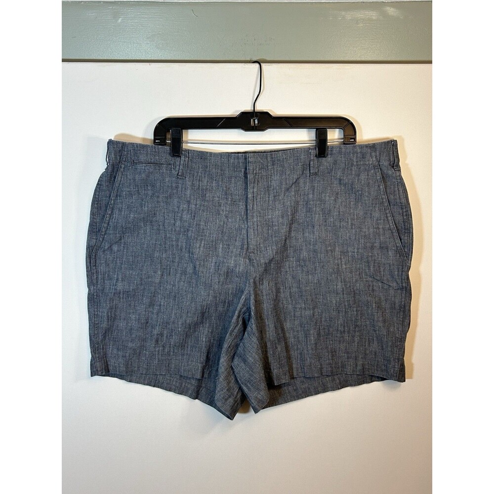 Lands End Womens 20W Blue Chambray Stretch Cotton 6 Inch Casual Shorts Plus Size - Picture 2 of 14